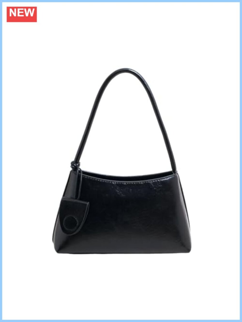 Small Vegan Leather Shoulder Bag 90s Retro Underarm Purse
